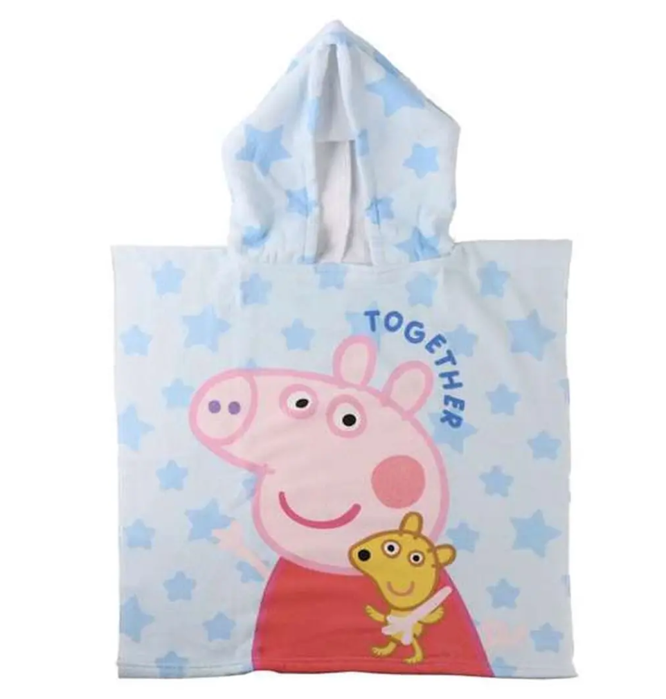 Poncho-Towel with Hood Peppa Pig Light Blue 55 x 77 cm